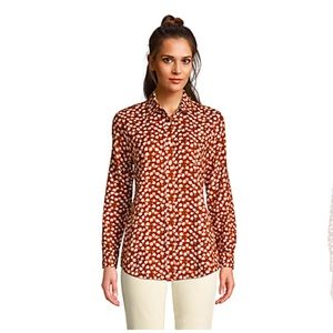 Land’s End Women Flannel Boyfriend Fit Long Sleeve